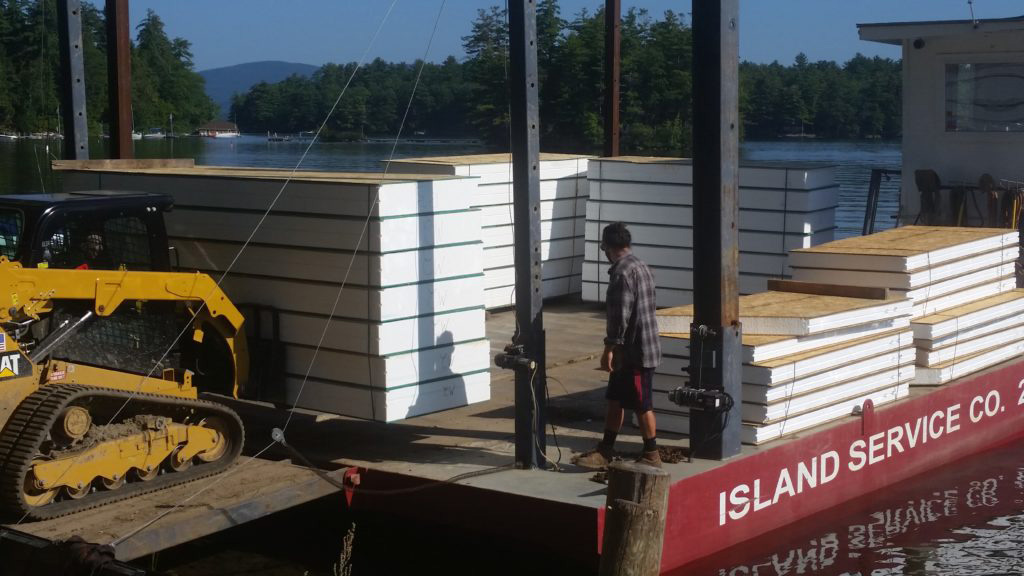 SIPs being delivered on a barge
